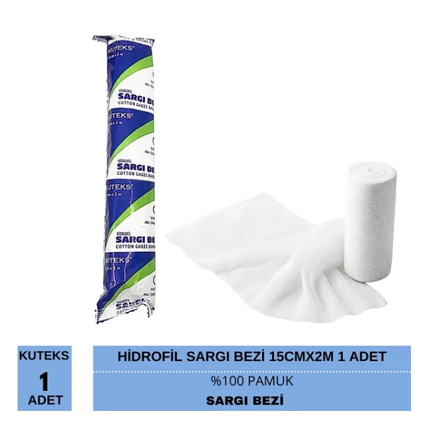 Kuteks Hidrofil Sargı Bezi 15cm X 2m 1 Adet - Görsel 4