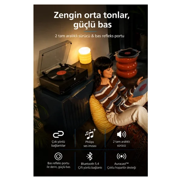 Philips Retro Tav3000b Bluetooth Pikap - Görsel 8