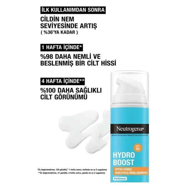 Neutrogena Hydro Boost Spf 50 Parfümsüz 50 Ml Nemlendirici Krem - Görsel 7