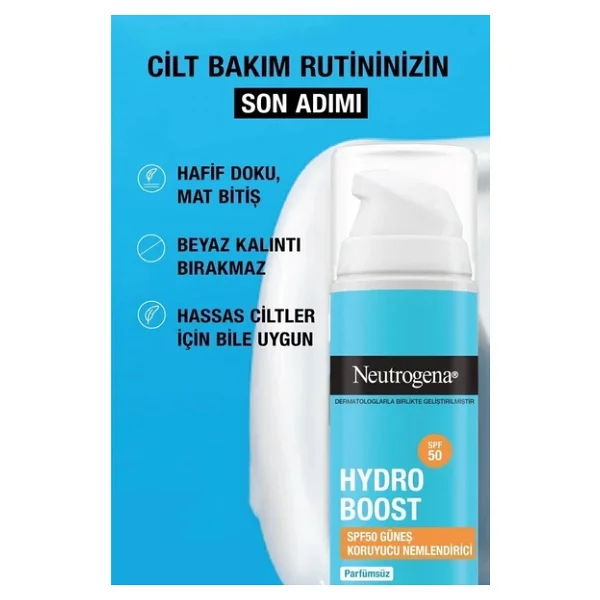 Neutrogena Hydro Boost Spf 50 Parfümsüz 50 Ml Nemlendirici Krem - Görsel 5