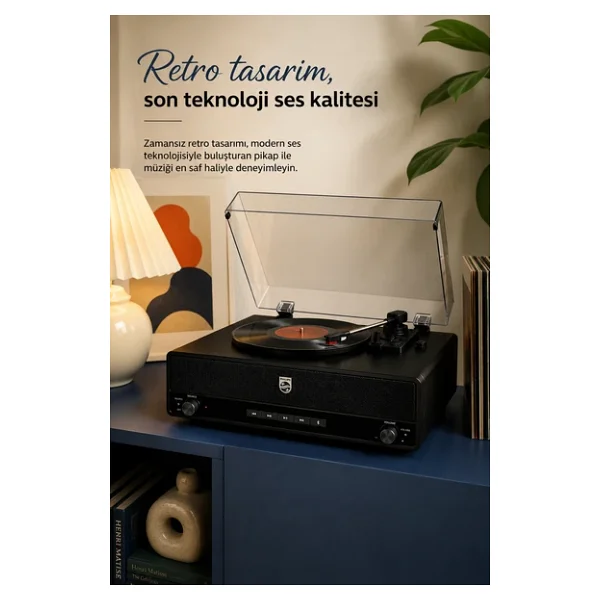 Philips Retro Tav3000b Bluetooth Pikap - Görsel 5