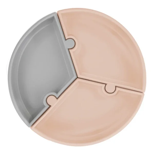 Oioi Puzzle Vakum Tabanlı Silikon Tabak Bej-Gri - Görsel 4
