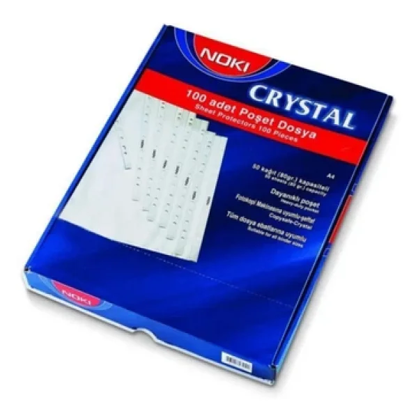 Noki Cristal Mavi Şeritli 100'lü Poşet Dosya 4830cr - Görsel 3