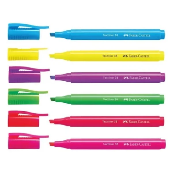 Faber-Castell 38 Textliner Neon 6'lı Fosforlu Kalem Seti - Görsel 7