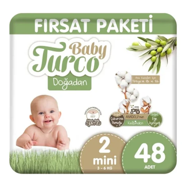Baby Turco Doğadan 2 Numara Mini 48'li Bebek Bezi - Görsel 3