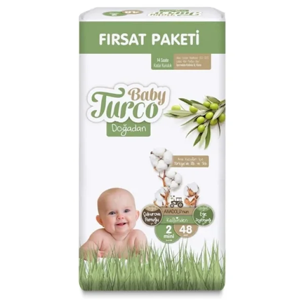 Baby Turco Doğadan 2 Numara Mini 48'li Bebek Bezi - Görsel 4
