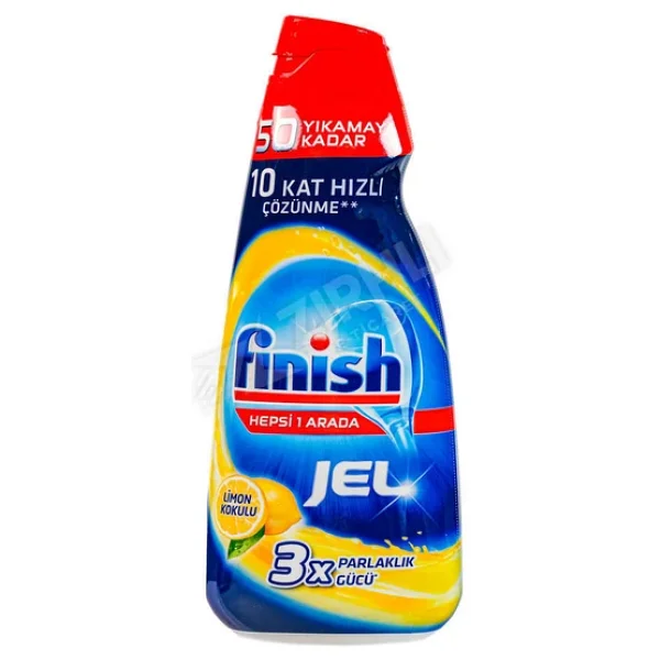 Finish Hepsi Bir Arada Konsantre Limon 1000 Ml 5'li Bulaşık Jel Deterjanı - Görsel 3