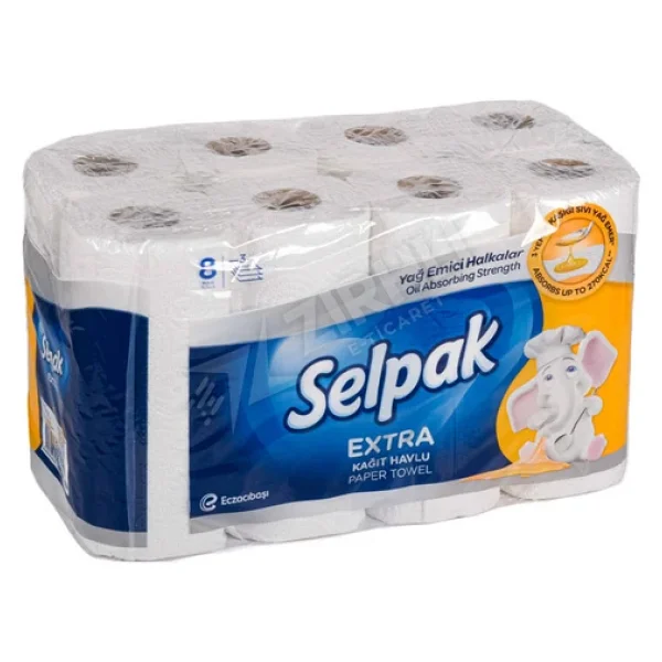 Selpak 3 Adet Selpak Extra Yağ Emici 8 Li Kağıt Havlu - Görsel 4
