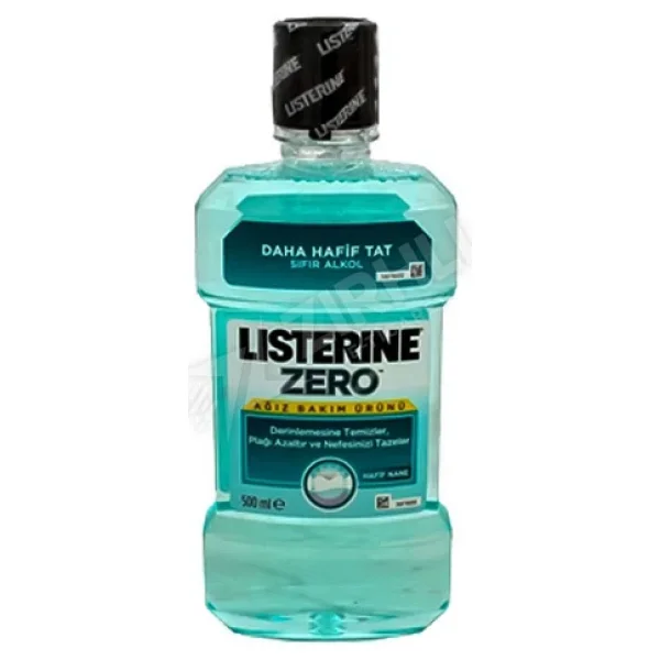Listerine Zero Hafif Nane Aromalı Alkolsüz 500 Ml 2 Adet Gargara - Görsel 3