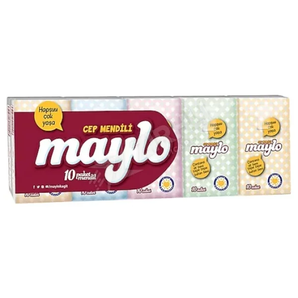 Maylo 10'lu Paket 100 Yaprak Kağıt Cep Mendili - Görsel 3