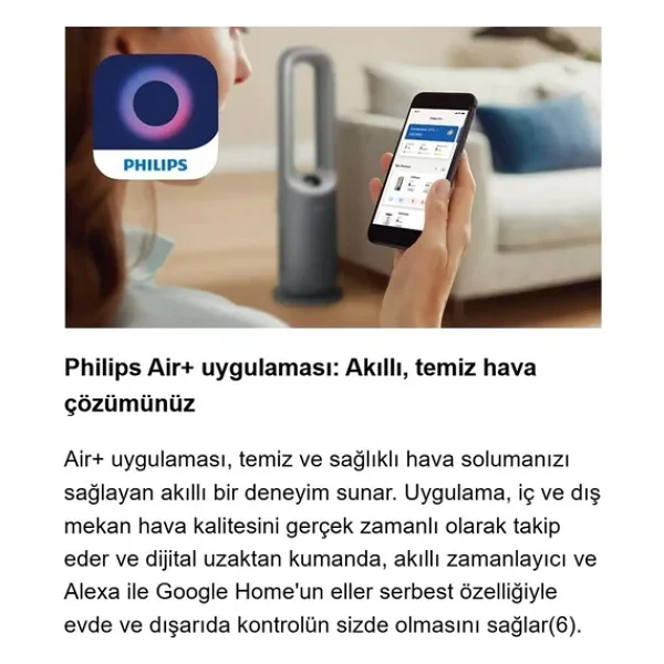 Philips 70 M2 Performanslı Akıllı Sensörlü Hava Temizleyici Ve Isıtıcı Havayı Temizlerken Ideal Oda Sıcaklığını Koruyan Otomatik Modlu Ve Sessiz Çalışan Ürün - Görsel 3