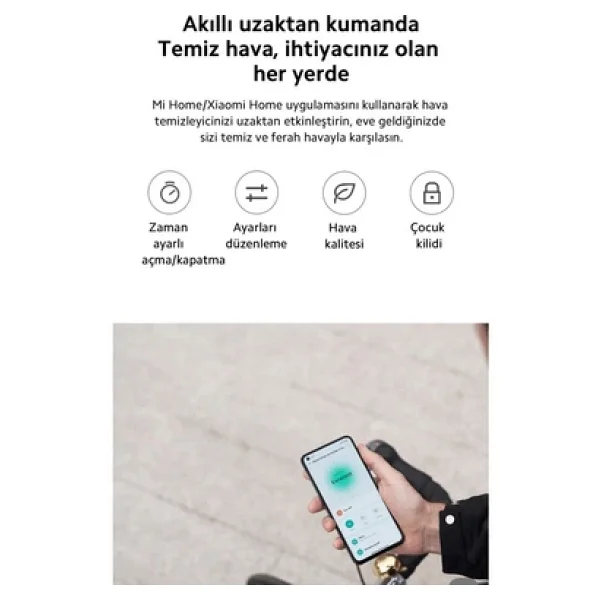 Xiaomi Compact Hava Temizleyici Alerjen Giderme Akıllı Kontrol 3 Ü 1 Arada Yüksek Verimli Filtre - Görsel 5