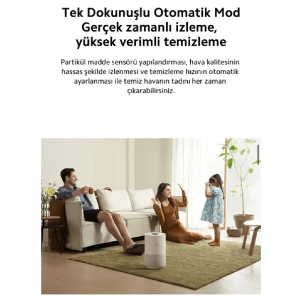 Xiaomi Compact Hava Temizleyici Alerjen Giderme Akıllı Kontrol 3 Ü 1 Arada Yüksek Verimli Filtre - Görsel 4