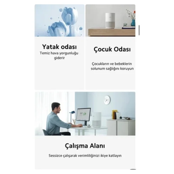 Xiaomi Compact Hava Temizleyici Alerjen Giderme Akıllı Kontrol 3 Ü 1 Arada Yüksek Verimli Filtre - Görsel 7