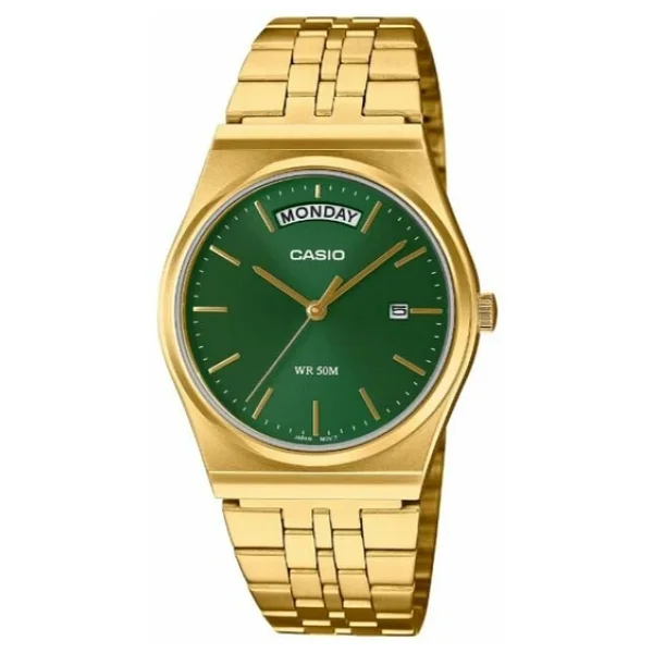 Casio Standart Mtp-B146g-3avdf Altın-Yeşil Erkek Kol Saati - Görsel 5