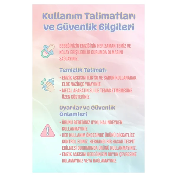 Bebek Klipsli Diş Kaşıyıcı Tutacağı 3'lü Emzik Zinciri Askısı Erkek Mavi Desenli - Görsel 5