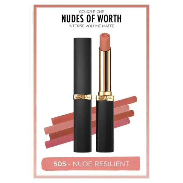 L'oreal Paris Color Riche Intense Volume Matte 505 Nude Resilient Stick Ruj - Görsel 8