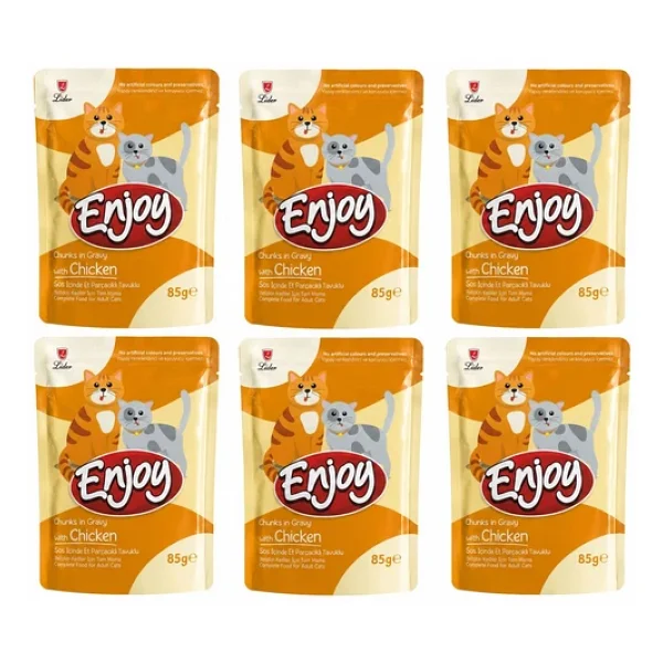 Enjoy Tavuk Etli Kedi Pouch Yaş Mama 85gr X 22 Adet - Görsel 5