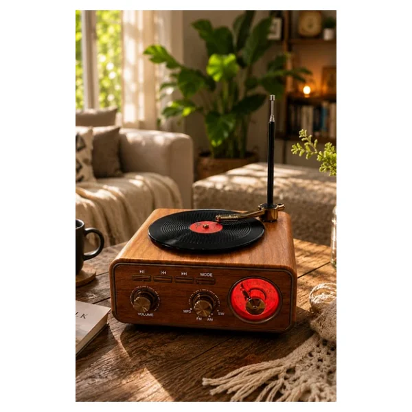 Meier Md-1317bt Nostaljik Görünümlü Bluetooth Hoparlör Ve 3 Bantlı Şarjlı Radyo - Görsel 6
