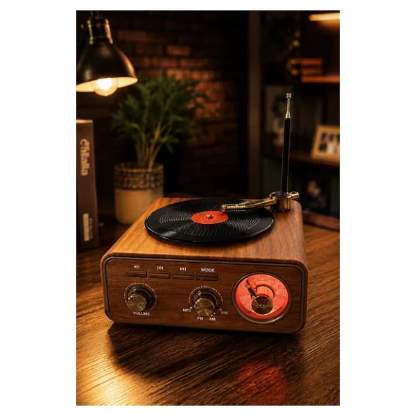 Meier Md-1317bt Nostaljik Görünümlü Bluetooth Hoparlör Ve 3 Bantlı Şarjlı Radyo - Görsel 4