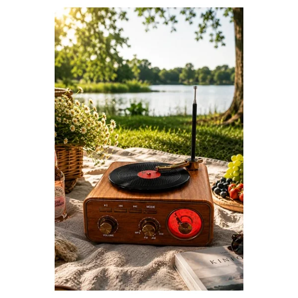 Meier Md-1317bt Nostaljik Görünümlü Bluetooth Hoparlör Ve 3 Bantlı Şarjlı Radyo - Görsel 7