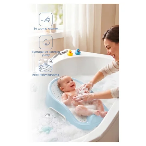 Babyjem Soft Banyo Desteği Bebek Yıkama Yardımcısı Soft Mavi - Görsel 3