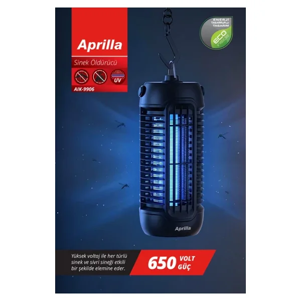 Aprilla Aık-9906 Sinek Öldürücü Uv Mor Işık & Kimyasalsız & Sessiz & Enerji Tasarruflu - Görsel 3