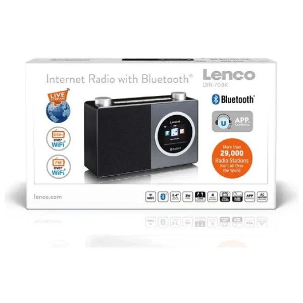 Lenco Dır-70bk - Renkli Ekranlı Ve Bluetooth Özellikli Internet Radyosu - Siyah - Görsel 5