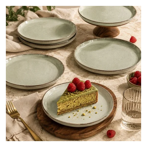 Kütahya Porselen Moderna Yeşil 19 Cm 6'lı Düz Tabak - Görsel 6