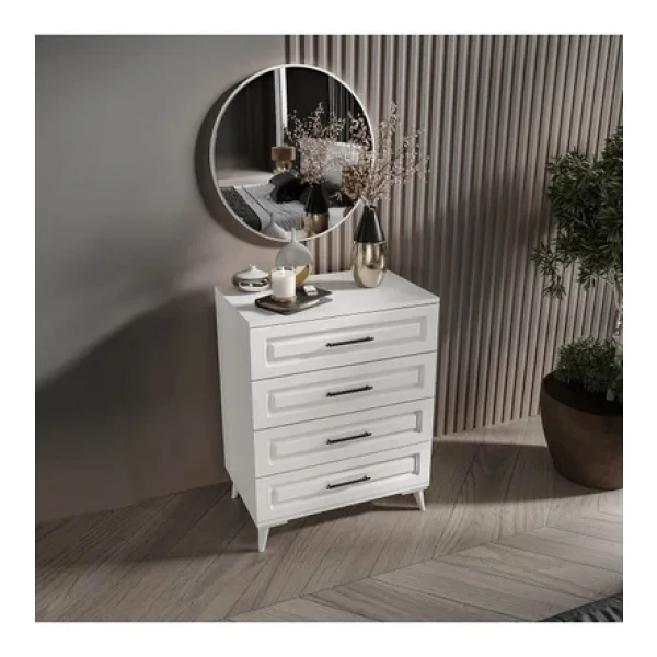 Guneystore Ücretsiz Montaj Gözde 6 Kapaklı Komple Mdf Beyaz Yatak Odası Takımı - Görsel 5