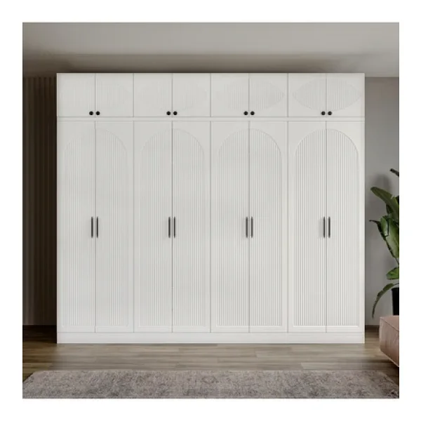 Guneystore Oslo 8 Kapaklı Yüklüklü Komple Mdf Gardırop - Görsel 3