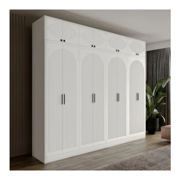 Guneystore Oslo 8 Kapaklı Yüklüklü Komple Mdf Gardırop - Görsel 4