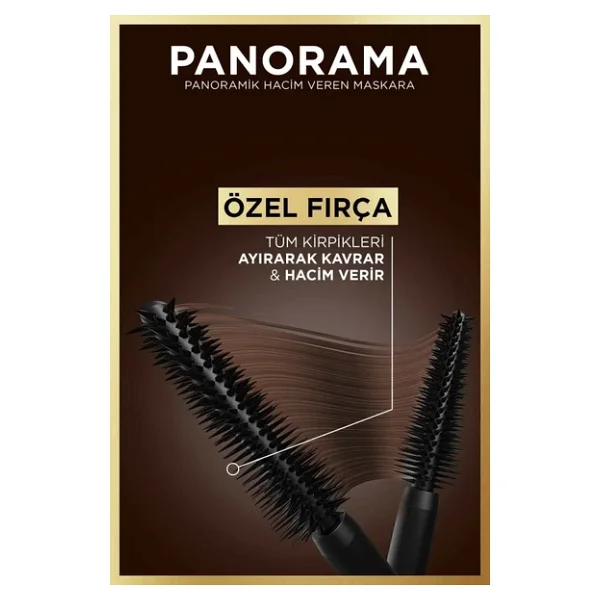 L'oreal Paris Panorama Hacim Veren Kahverengi Maskara - Görsel 7