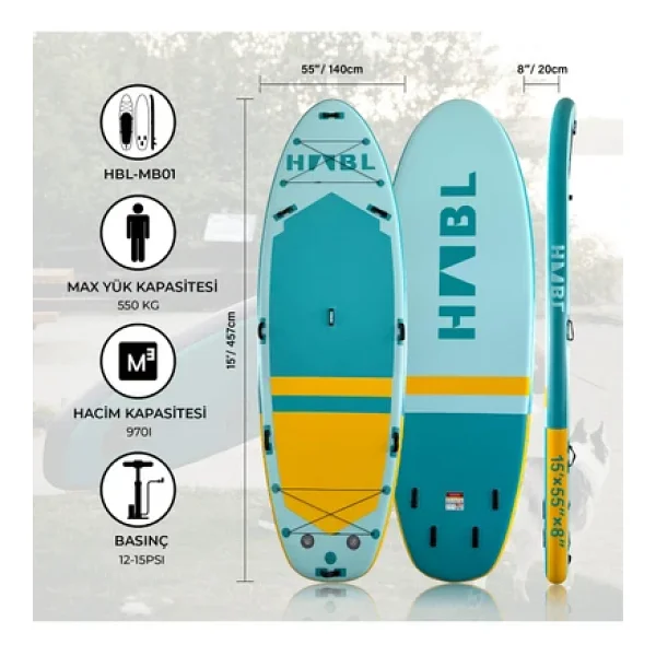 Habl 140x457x20 Cm Şişme Sup Board - Görsel 3