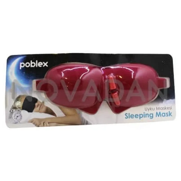 Poblex Uyku Maskesi Yeni Kulak Tıkacı Hediyeli Kırmızı - Görsel 3