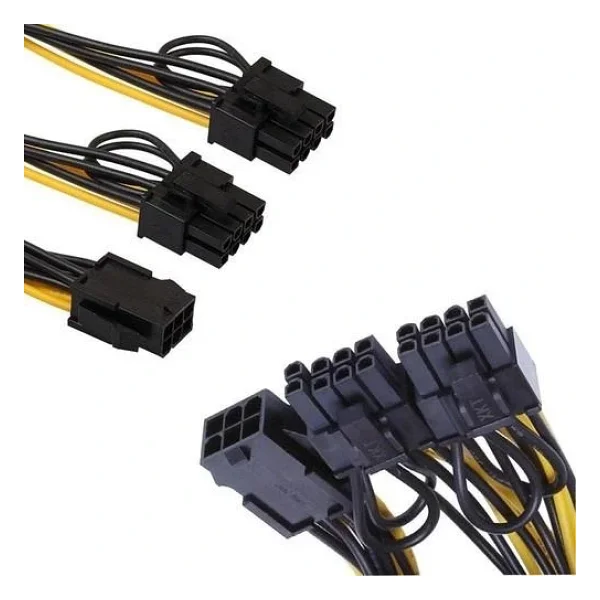 Pci-E 6 Pin Dişi To 2 X Pci-E 8 (6+2) Pin Erkek GPU Güç Çoklayıcı Kablo - Görsel 5