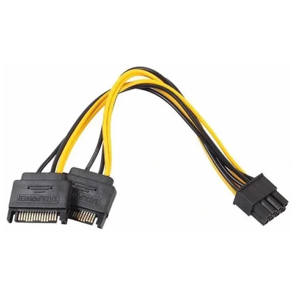 2x Sata Power Kablo To 8 Pin (6+2 ) Pci-E Dönüştürücü Güç Kablosu - Görsel 4