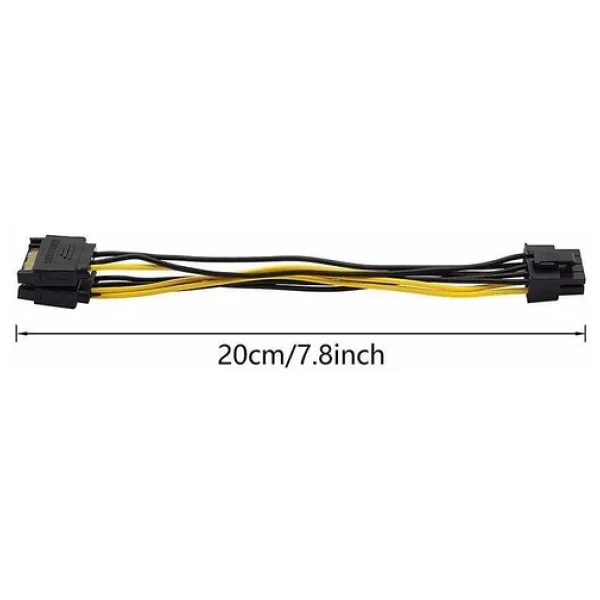 2x Sata Power Kablo To 8 Pin (6+2 ) Pci-E Dönüştürücü Güç Kablosu - Görsel 5