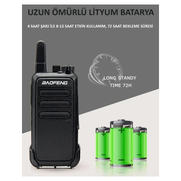 Valkyrie Pmr Baofeng 2 Adet Bf-R5 El Telsizi Seti - Çift Kulaklık 2li Set Lisanssız Şarjlı 16 Kanal Vox Telsiz Seti - Görsel 9
