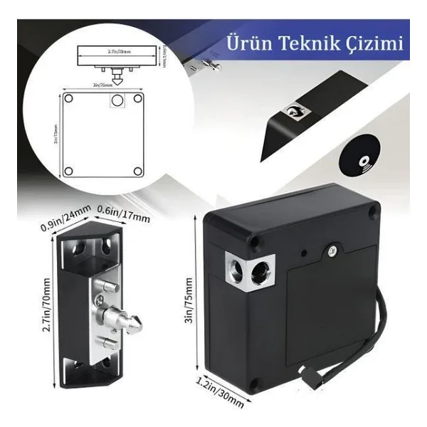 Marelli Safe Elektronik Kartli Gizli Cekmece / Dolap Kapak / Kabin Kilidi - Görsel 3