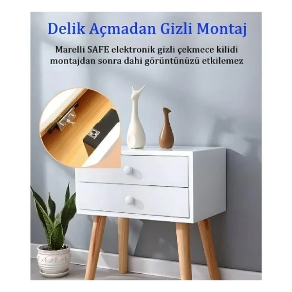 Marelli Safe Elektronik Kartli Gizli Cekmece / Dolap Kapak / Kabin Kilidi - Görsel 5