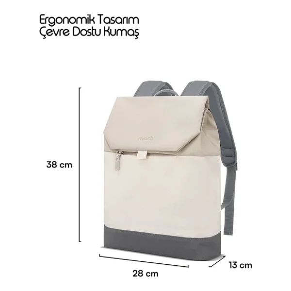 Mack Zen Eco Mce-1305 Bej 14.1" Laptop Sırt Çantası - Görsel 3