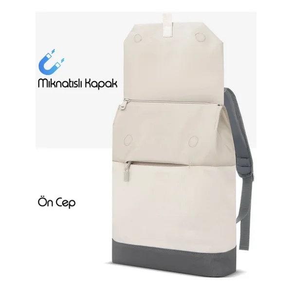 Mack Zen Eco Mce-1305 Bej 14.1" Laptop Sırt Çantası - Görsel 6