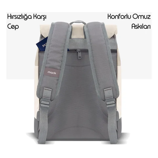 Mack Zen Eco Mce-1305 Bej 14.1" Laptop Sırt Çantası - Görsel 7