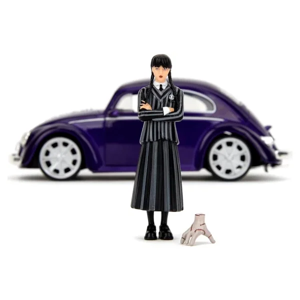 Jada 1/24 Wednesday 1972 Vw Beetle With Wednesday & Thing Figures - Görsel 10