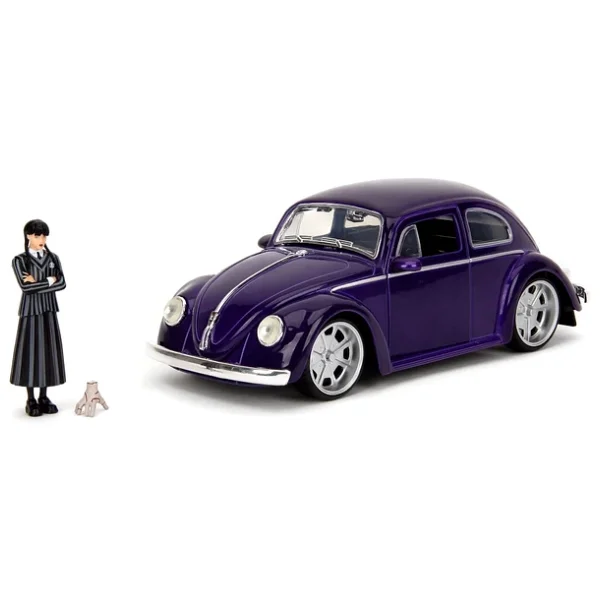 Jada 1/24 Wednesday 1972 Vw Beetle With Wednesday & Thing Figures - Görsel 5