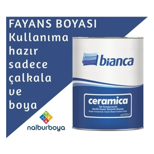 Bianca Ceramica 0.75 Lt Beyaz Seramik Boyası - Görsel 7