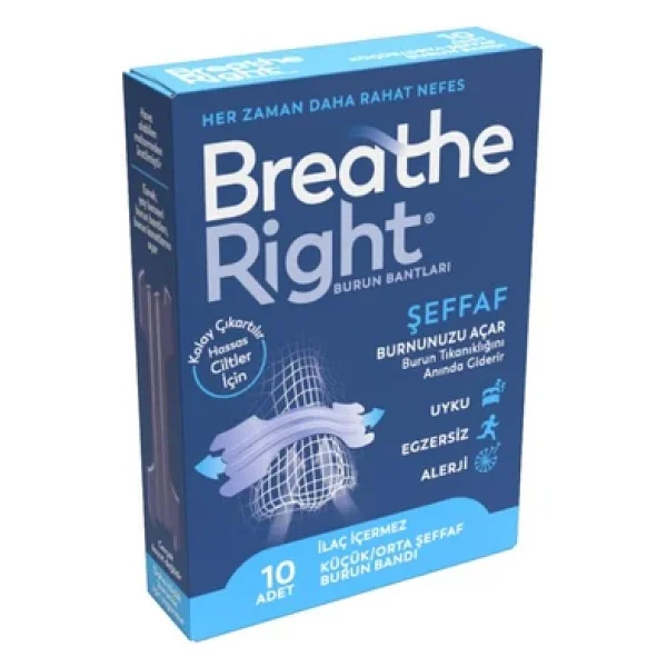 Breathe Right Burun Bandı Hassas Ciltler Şeffaf Normal Boy 10'lu - Görsel 6