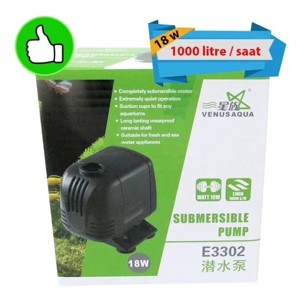 Venusaqua E-3302 1000 Lt / H 18 W Akvaryum Kafa Motoru - Görsel 6