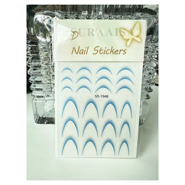 Ombre Efekt French Tırnak Sticker Mavi Nail Art Sd-1948 - Görsel 3